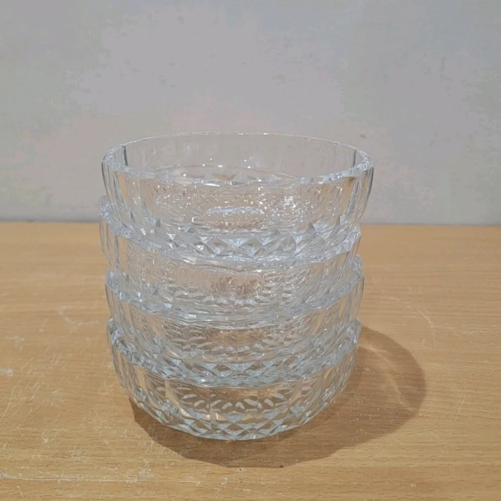 Vintage Val St Lambert Signed Cut Crystal Dishes Set of 4